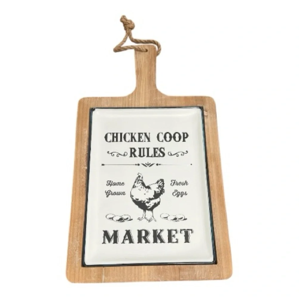 Unbranded Chicken Coop Rules‎ Wall Sign 19x10 Brown Farmhouse Kitchen Decor New